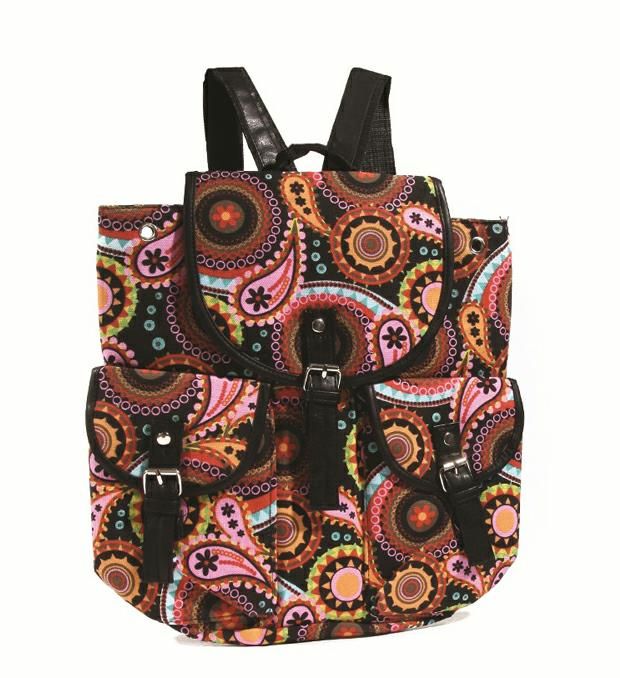 Mochila combinada pu estampada   x1u