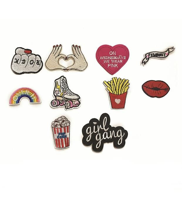 Bolsa parches surtidos full bordado(Cada diseño en bolsita individual); x50u