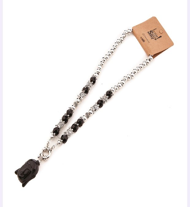 Colgante bolita metal con cirre resorte- piedras y dije buda x1u