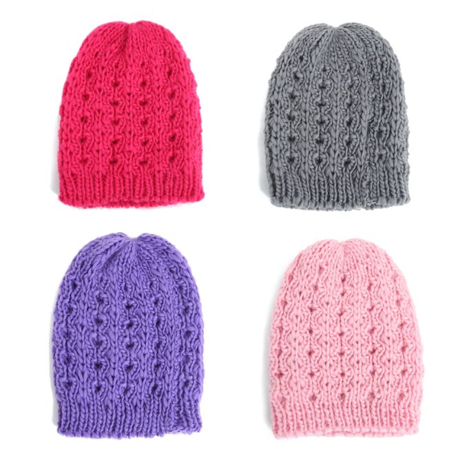 Gorro tejido infantil nena 4 a 6 años trenzado x1u