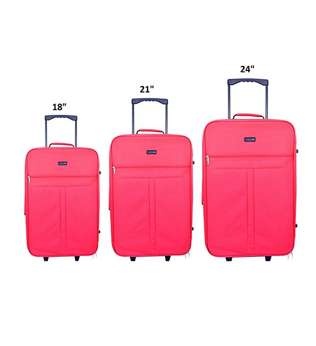Set Valijas 2 ruedas rojo Check In (2 Medianas y una Chica) x3u