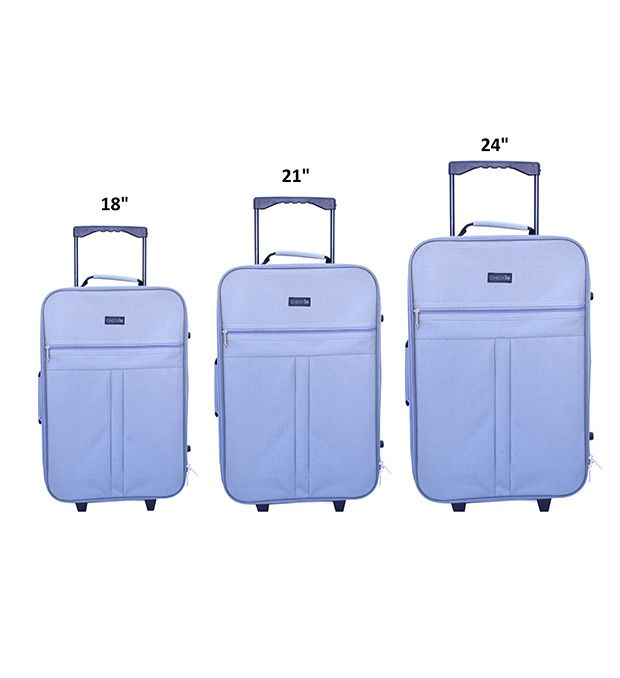 Set Valijas 2 ruedas gris Check In (2 Medianas y una Chica) x3u