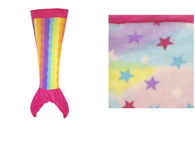 Manta infantil nena cola de sirena multicolor x1u