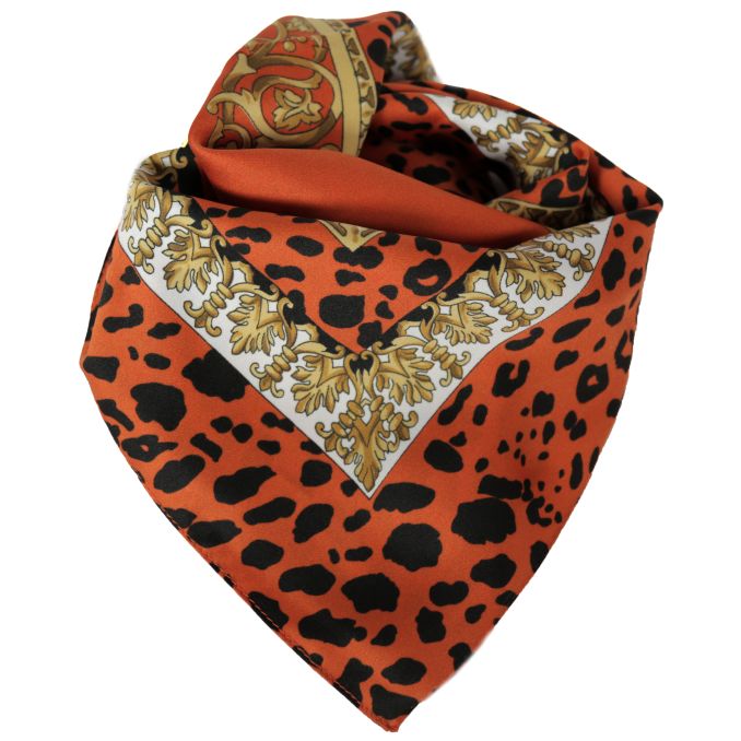 Pañuelo 60x60 cm estampado tigre seda origen italia x1U