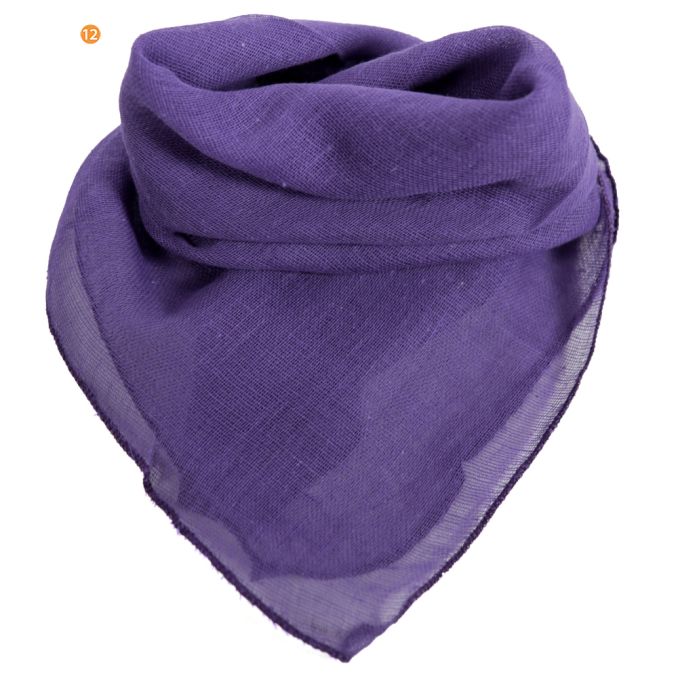 Pañuelo dama 50x50 cm liso violeta oscuro gasa origen india x1U