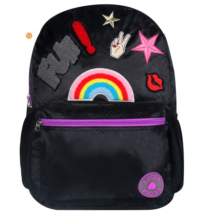 Mochila Con Parches Bordados - 16 Pulg x1u