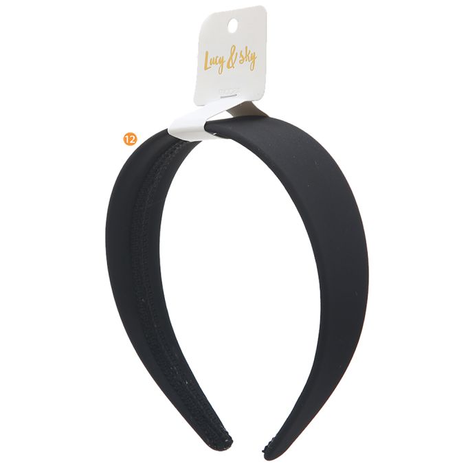 Vincha dama plana ancha 4 cm lisa negro x1u