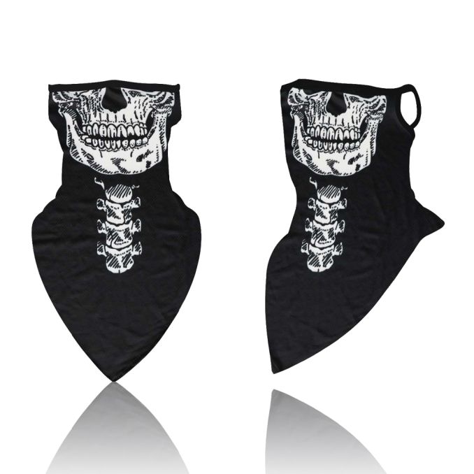 Tapaboca pañuelo estampado calavera; x1u