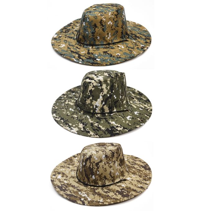 Sombrero camping camuflado con sujetador; x1u
