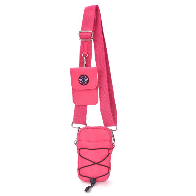 Bandolera portacelular Smile Industrial tira larga y monedero 17.5x9cm x1u