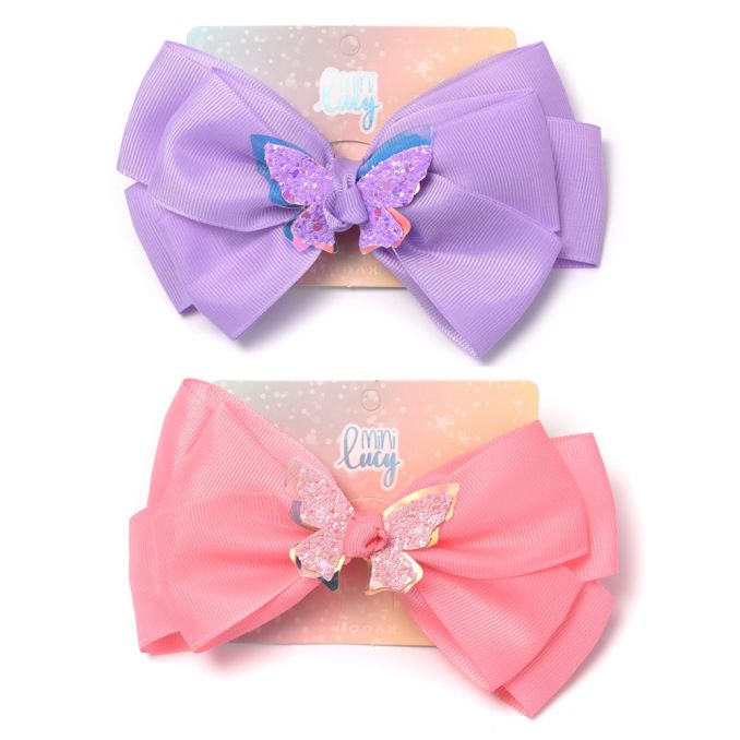 Gomita infantil moño con mariposa; x1u