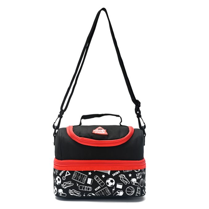 Lunchera Lets Play Sports red con correa desmontable 26x17x18cm - x1u