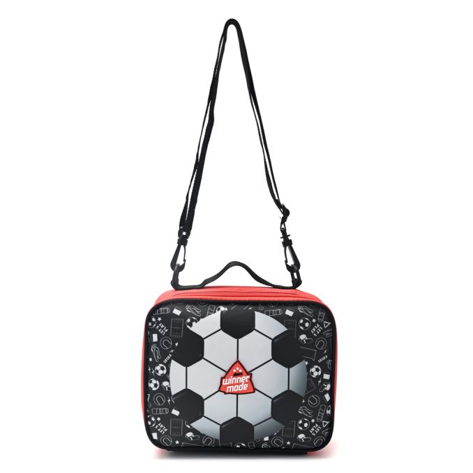 Lunchera Lets Play Sports red pvc estampada 24x20x10cm - x1u