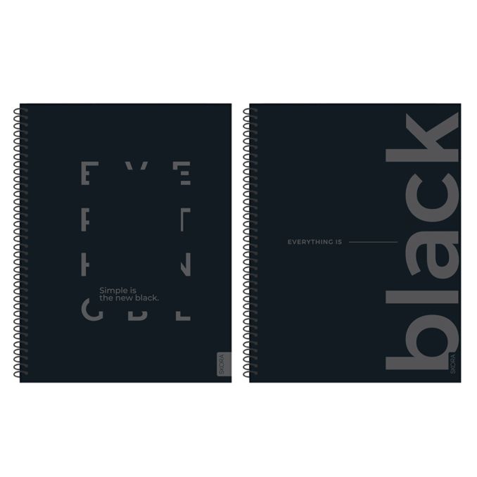 Cuaderno universitario tapa flexifle BLACK 80 hojas 80 grs - x1u