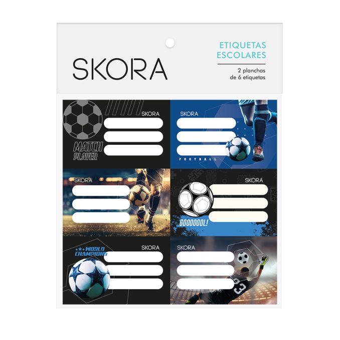 Etiquetas escolares x12 Futbol - x1u