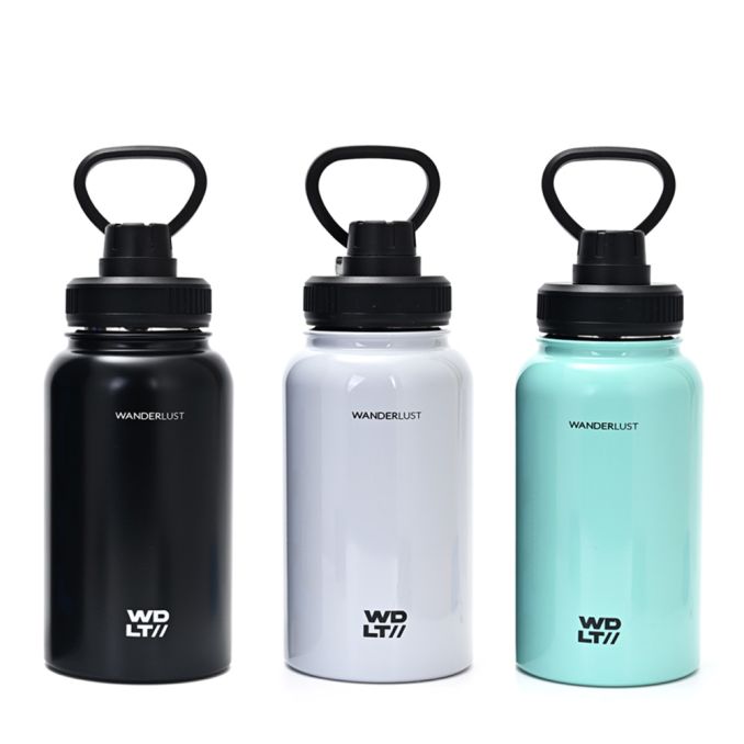 Botella metal con tapa 900 ml; x1u