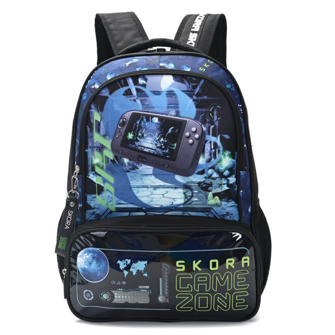 Mochila Gamer game zone con llavero 32x45x15cm 18 Pulg - x1u