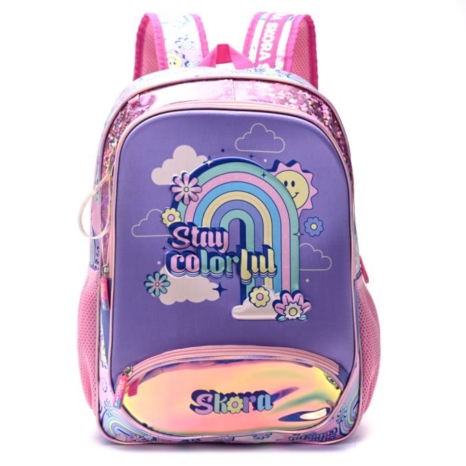 Mochila Rainbow stay colorful 32x45x15cm 18 Pulg - x1u
