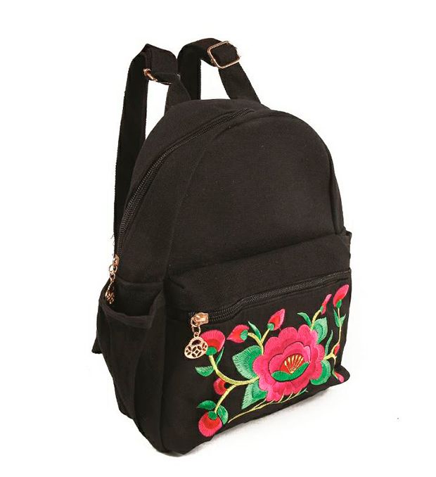 Mochila bolsillo frente bordado hindú x1