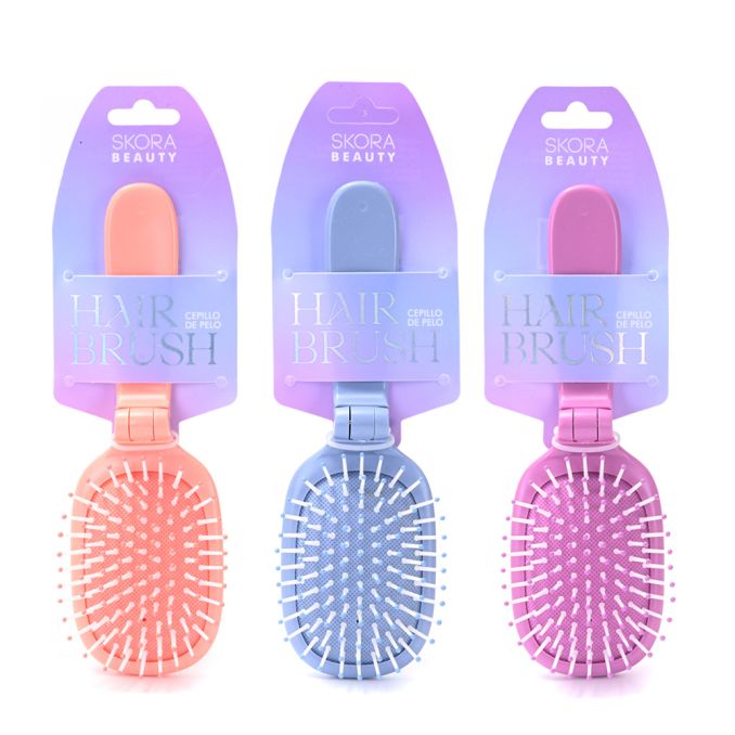 Cepillo neumatico desenredante plegable mango largo x1u