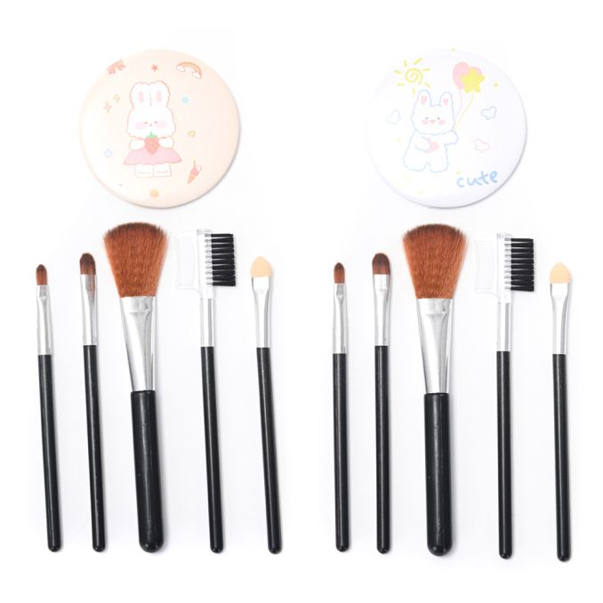 Set brocha maquillaje y espejo - x5u