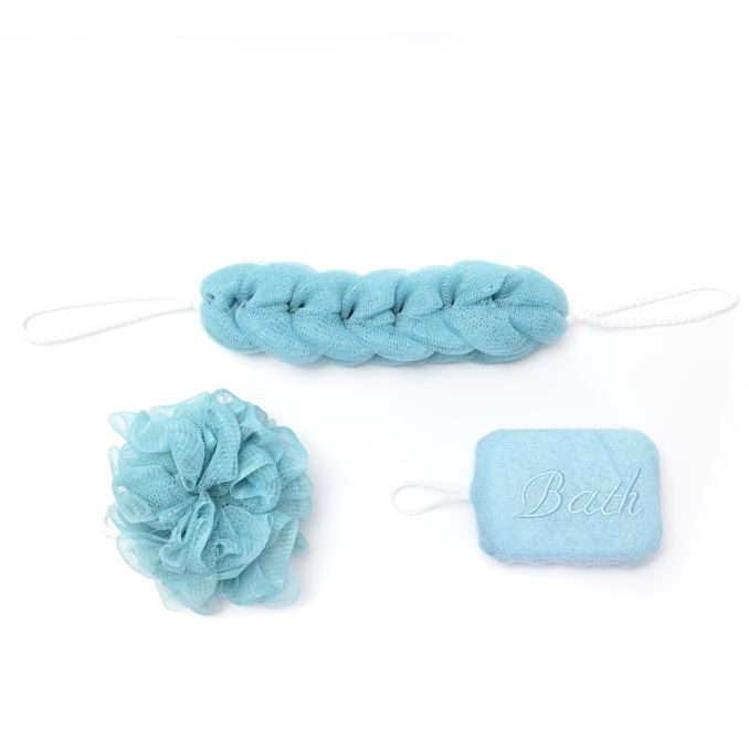 Set de ducha spa esponja, pom pom,esponja de espalda baño x3u