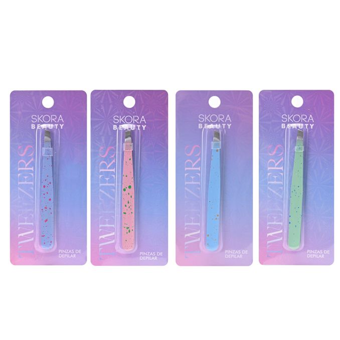 Pinzas de depilar acero inoxidable colores pastel - x1u