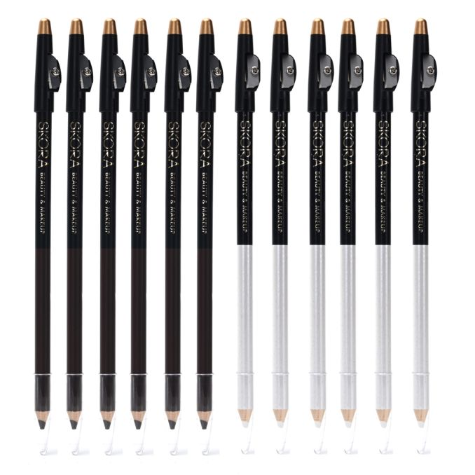 Delineador Lapiz para ojos duo con sacapuntas x12u.
