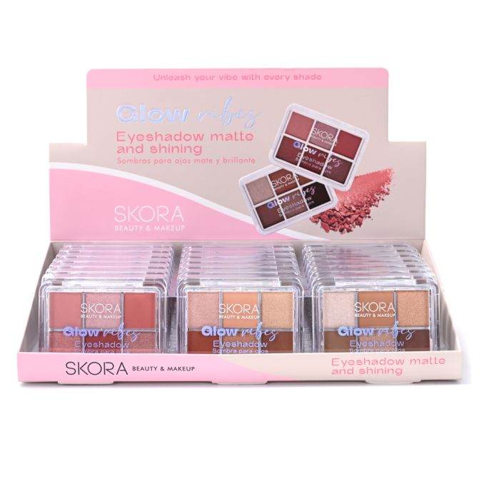 Sombras para ojos combinadas x 6 tonos x24u.