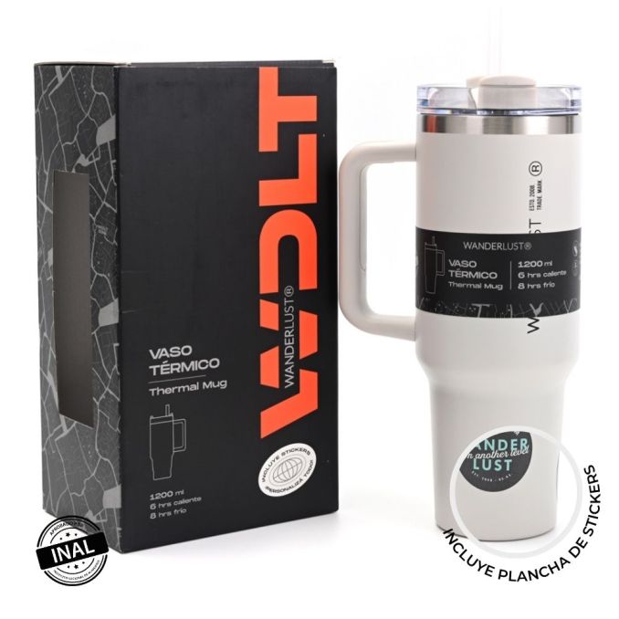 Vaso termico Wanderlust con bombilla 1200ml; x1u