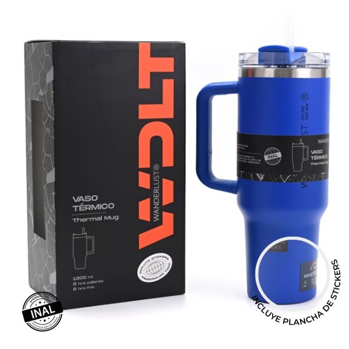 Vaso termico Wanderlust con bombilla 1200ml; x1u
