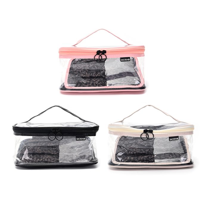 Portacosmetico make up con divisor para brochas 25x16x11cm. x1u.