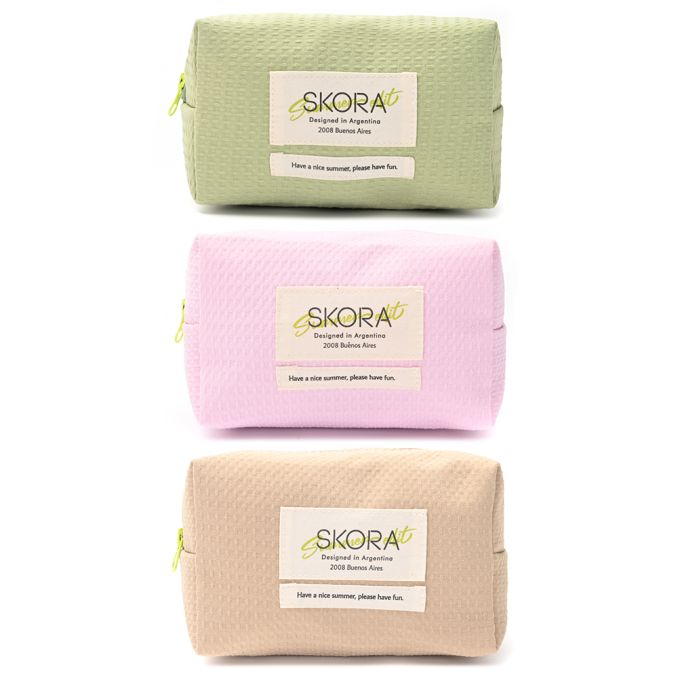 Portacosmetico Summer edit cotton waffle 17x10x10cm. x1u.