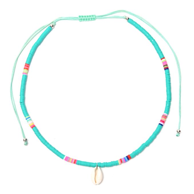 Collar canutillos turquesa x1u.