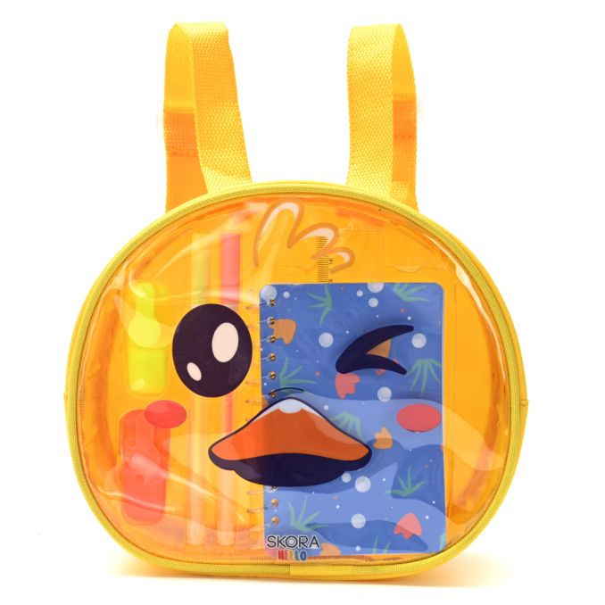 Mochila con Set libreria incluye cuaderno Kawaii Hiru 21X8X19cm x1u.