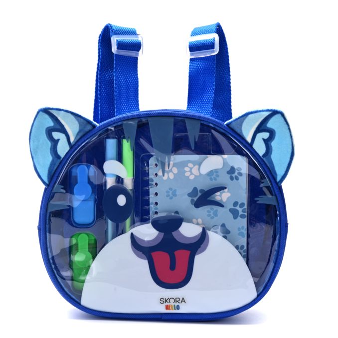 Mochila con Set libreria incluye cuaderno Kawaii Kori 21X8X19cm x1u.