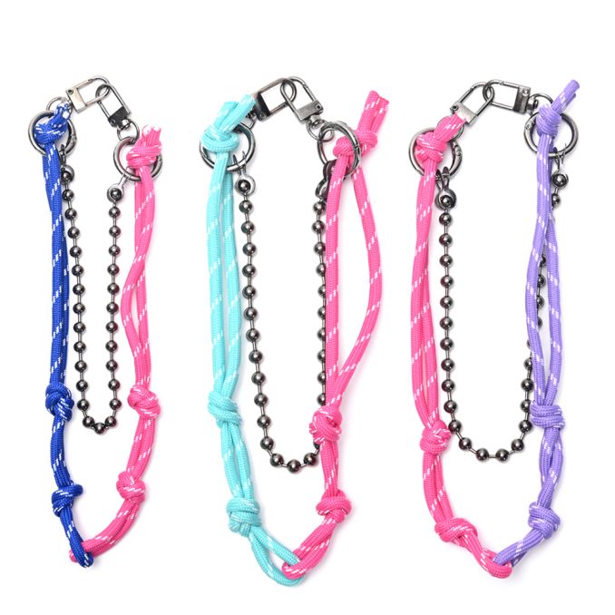 Llavero bag charm sogas y cadena 20cm x1u.