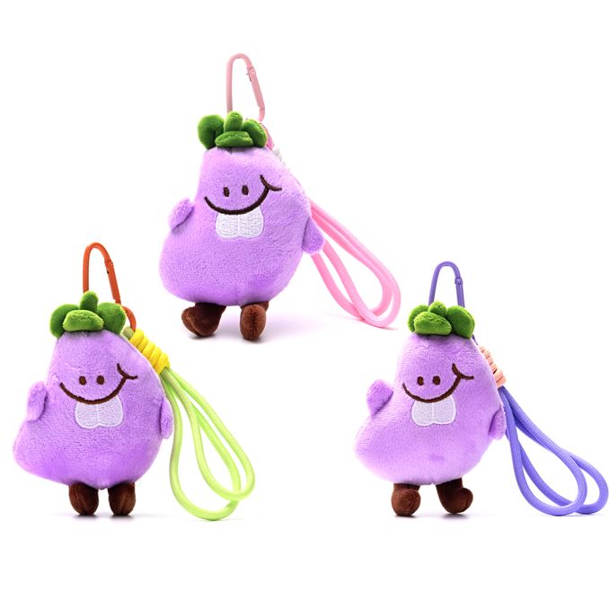 Llavero bag charm eggplant peluche 13cm x1u.