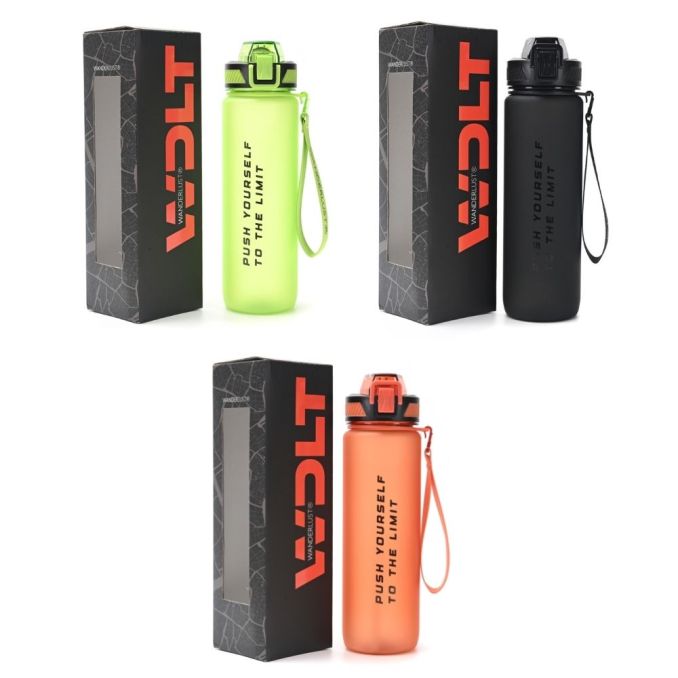 Botella deportiva con pico retractil y agarre 1000ml; x1u