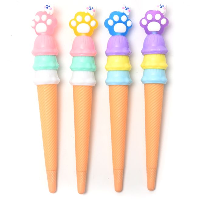 Lapicera heladito con huellitas tinta azul x36 u.