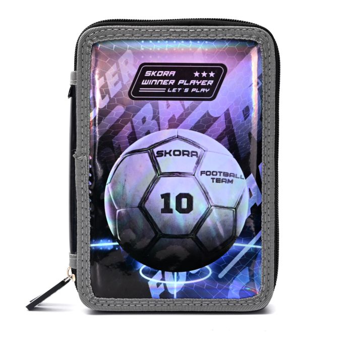 Cartuchera canopla dos pisos Let´s Play Futbol pelota 20x14x5.5cm - x1u