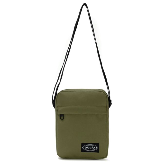 Morral Goodpak bolsillo delantero verde militar 21x16x5.5cm; x1u