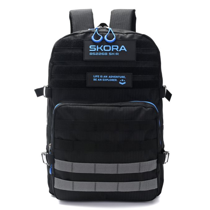 Mochila Let´s Play Gamer pipping azul con llavero 32x45x15cm 18 Pulg. x1u.