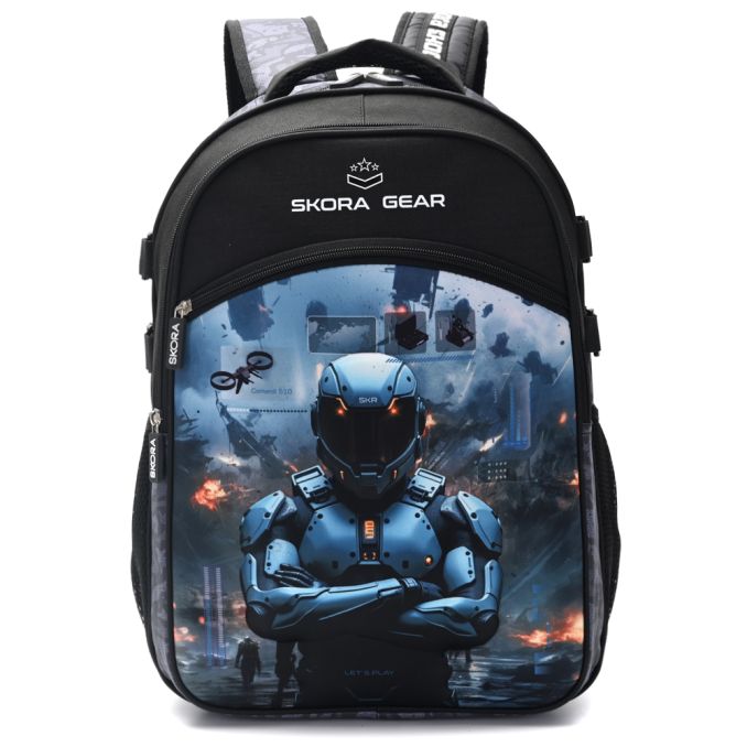Mochila Let´s Play Gamer war zone con llavero 32x45x15cm 18 Pulg. x1u