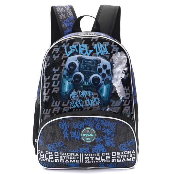 Mochila Let´s Play Gamer joystick cool con llavero 16 Pulg. x1u