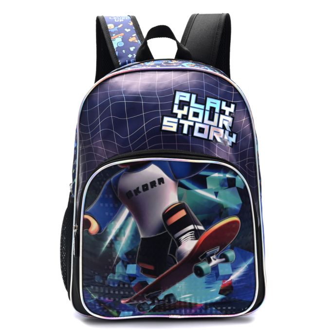 Mochila Let´s Play Gamer skater roblox con llavero 16 Pulg. x1u.