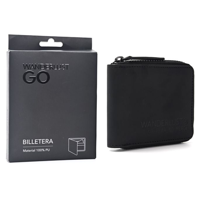Billetera engomada con cierre 11x8.5cm no mercy; x1u