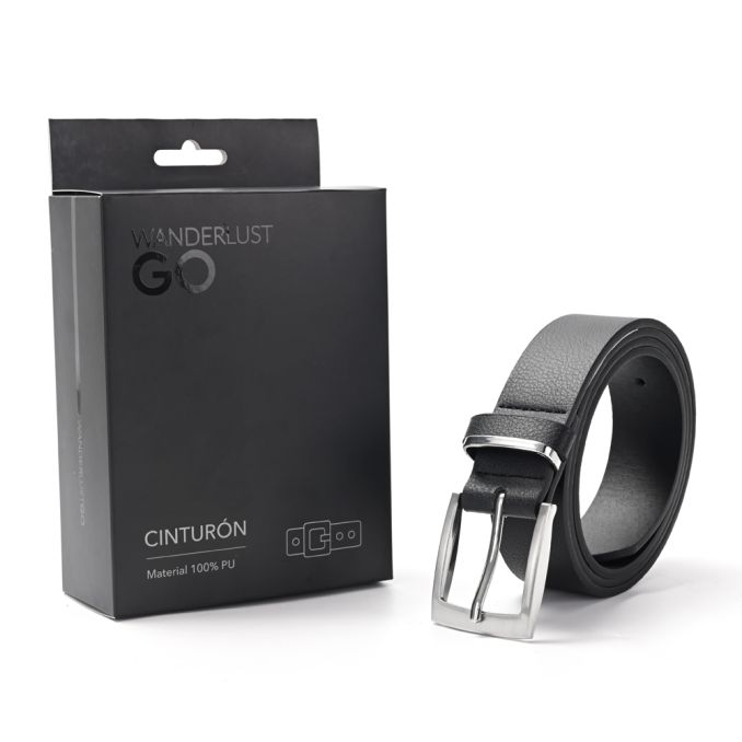 Cinturon pase 35 herrajes plata. Incluye caja - x1u