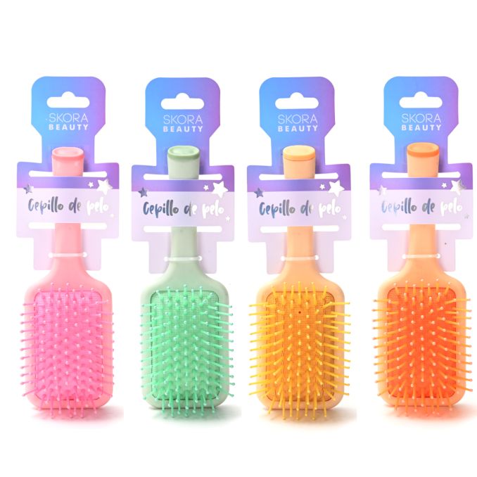 Cepillo de pelo neumatico rectangular de colores x1u