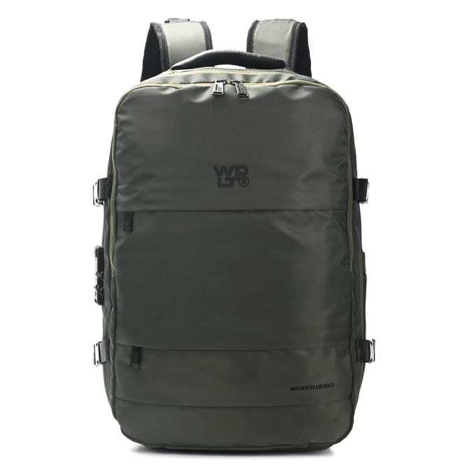 Mochila Travel Go Army 18 pulg portanotebook multiples compartimentos zapatero expandible cerradur